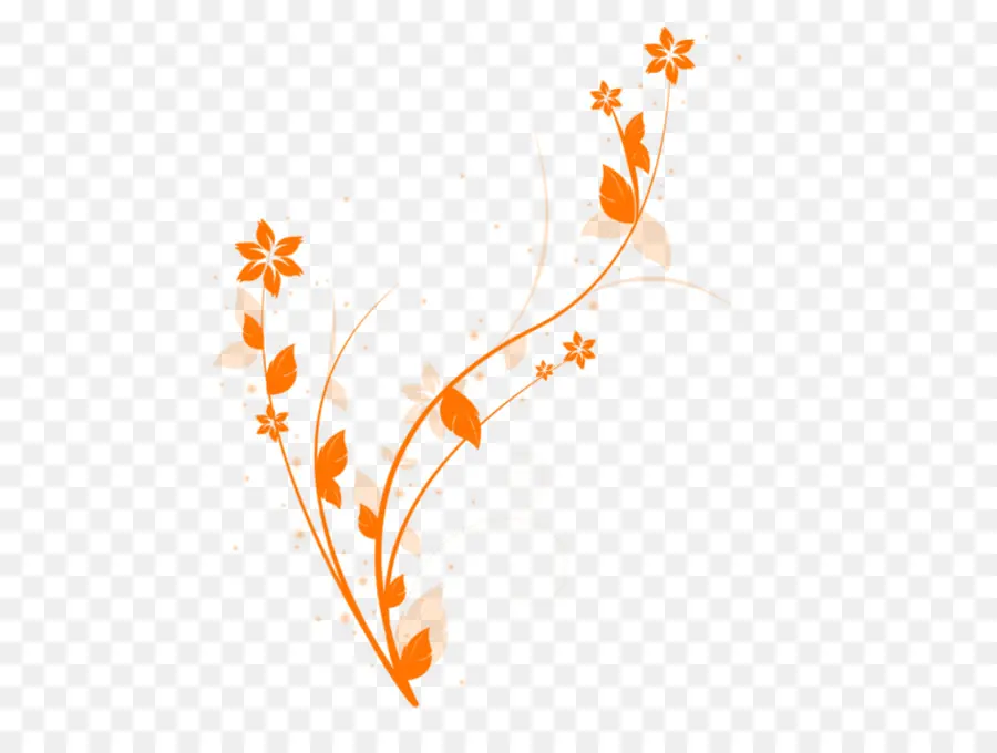 Diseño Floral Naranja，Flores PNG