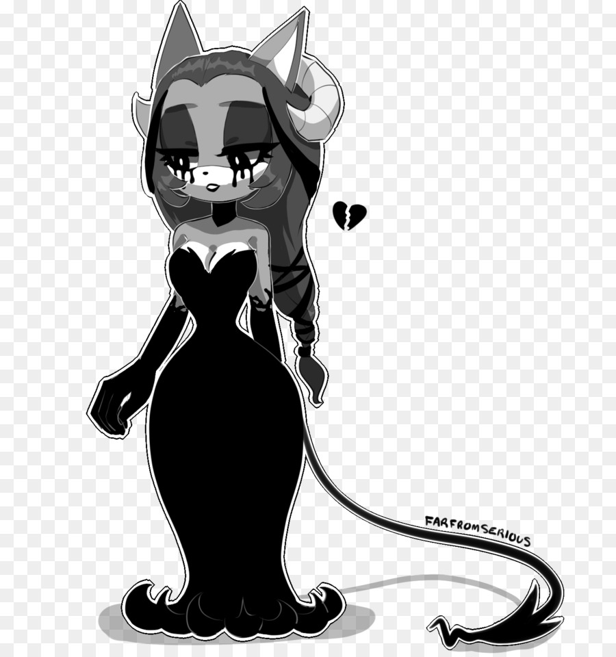 Personaje De Gato，Vestido Negro PNG