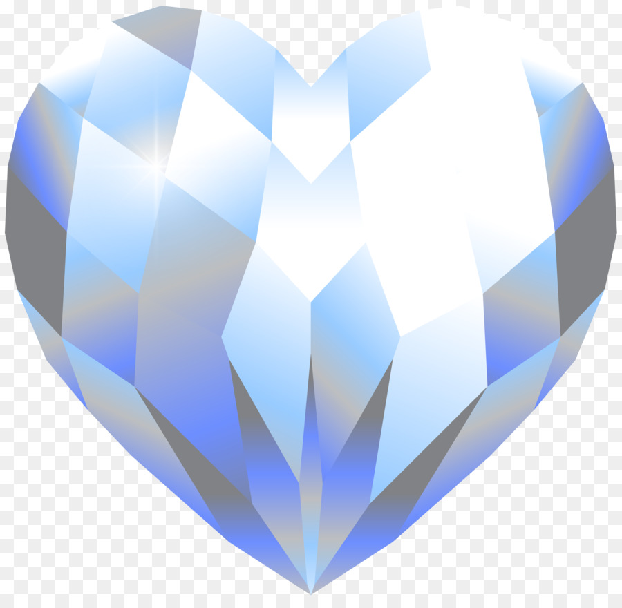 Diamante En Forma De Corazón，Azul PNG