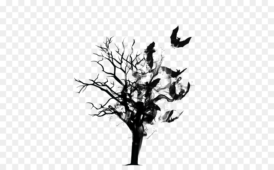 Árbol Negro Con Pájaros，Naturaleza PNG