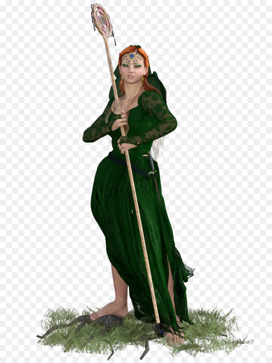 Mujer De Fantasía Con Bastón，Magia PNG