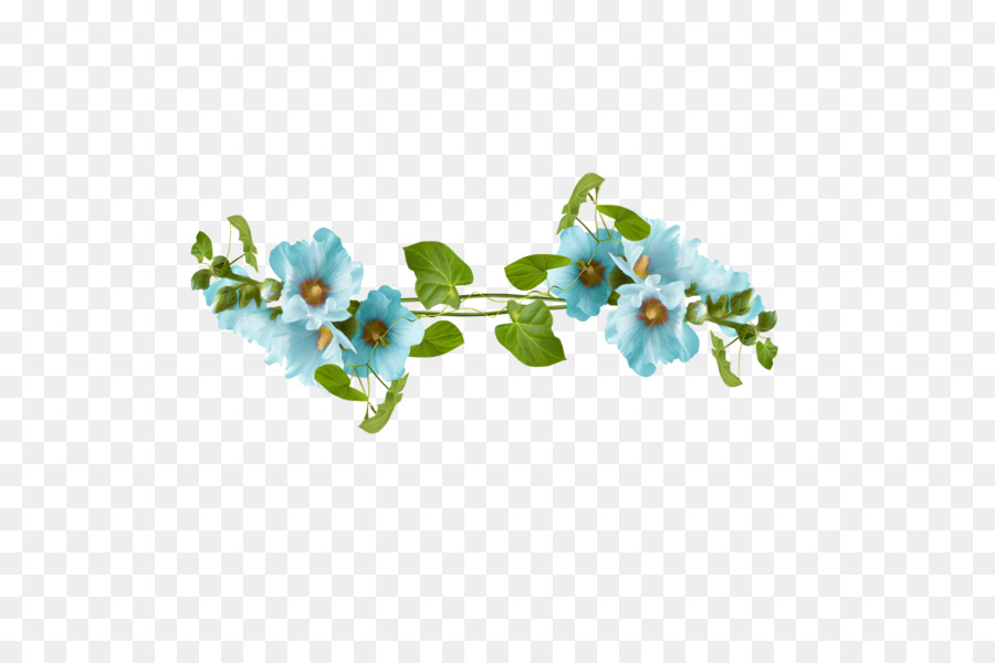 Flores Azules，Hojas PNG