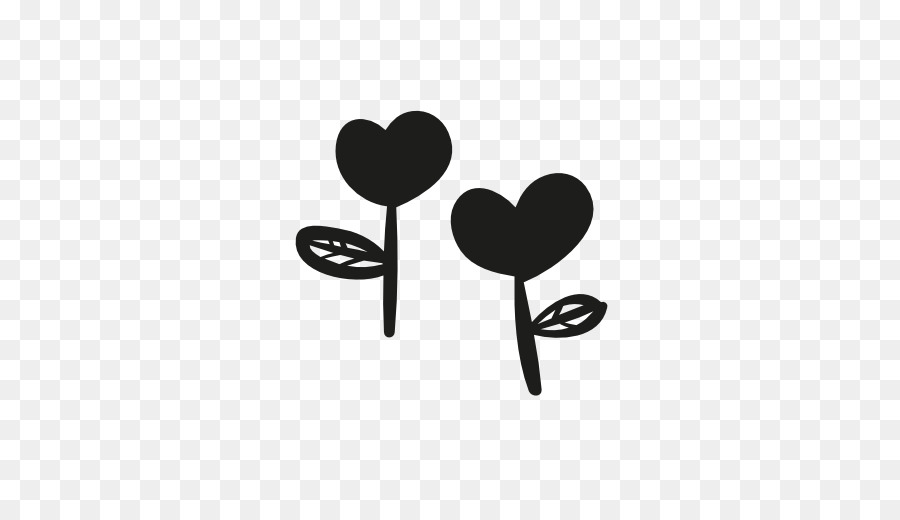 Flores De Corazon，Negro PNG