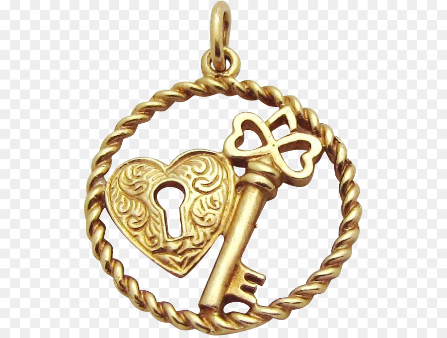 Llave Y Corazón，Oro PNG