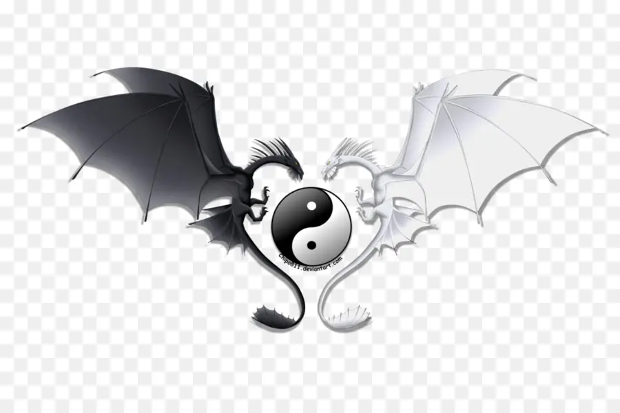 Dragones Yin Y Yang，Balance PNG