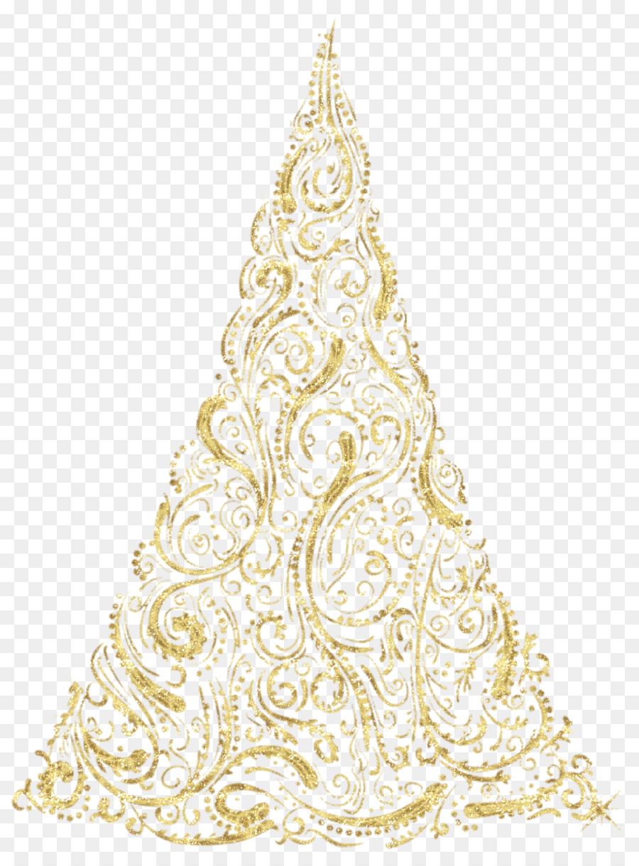 Árbol De Navidad Dorado，Día Festivo PNG