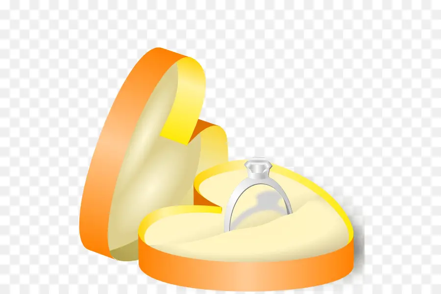 Anillo En Caja En Forma De Corazón，Diamante PNG