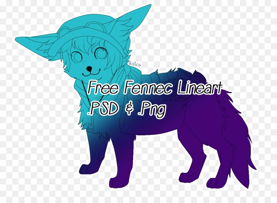 Arte De Línea，Fennec Fox PNG