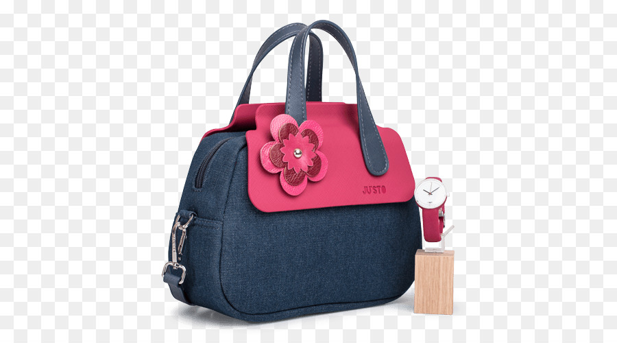 Bolso Azul Y Rosa，Flor PNG