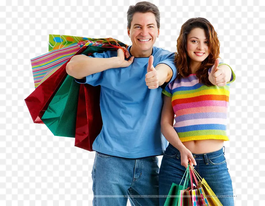 Pareja De Compras，Bolsas PNG