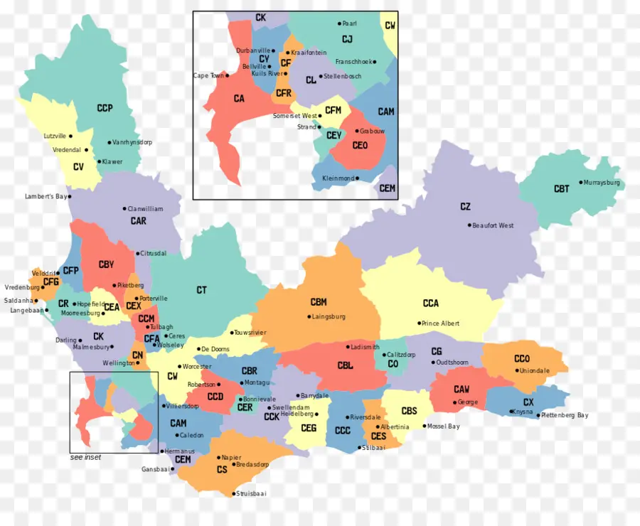 Mapa，Regiones PNG