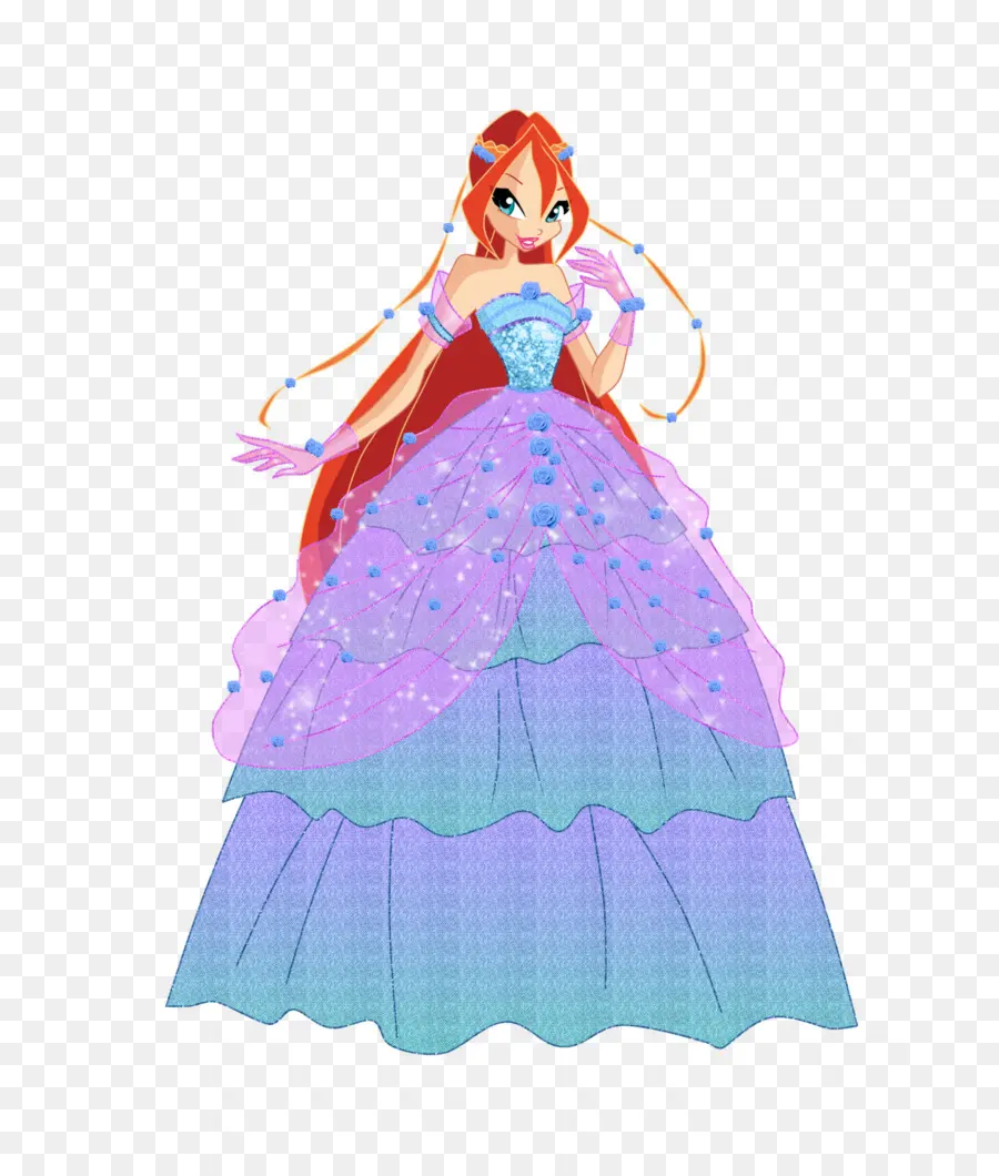 Princesa，Vestido Azul PNG