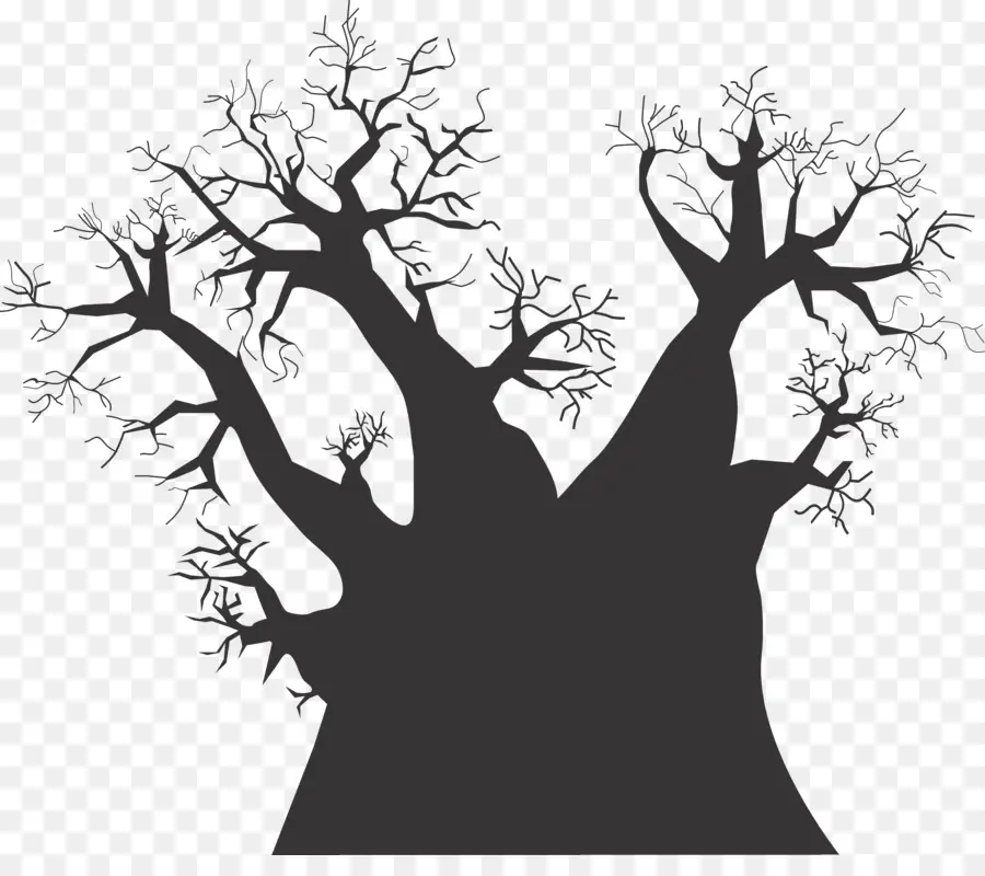 Silueta Del árbol Baobab，árbol PNG