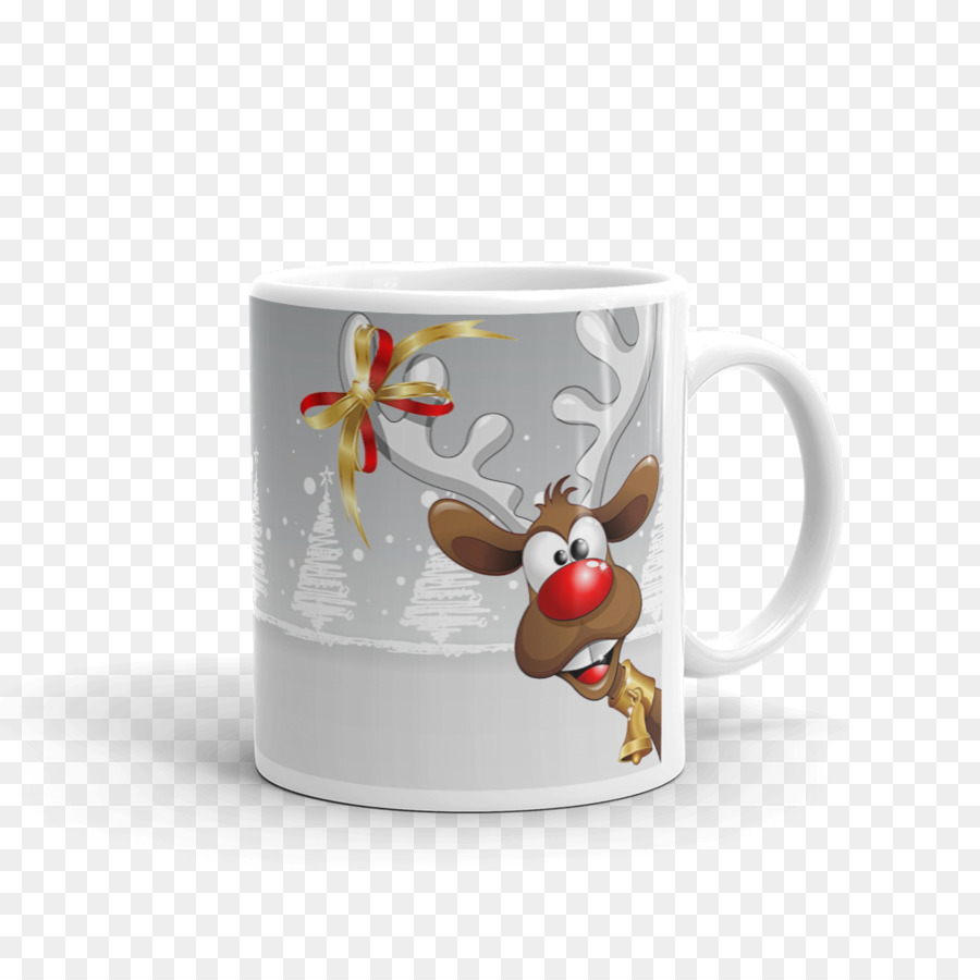 Taza De Reno Navideño，Reno PNG