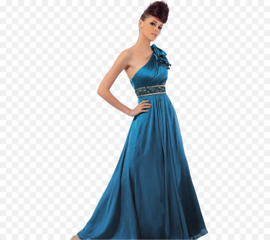 Vestido Azul，Moda PNG