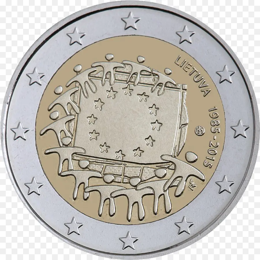 Moneda De Euro，Dinero PNG