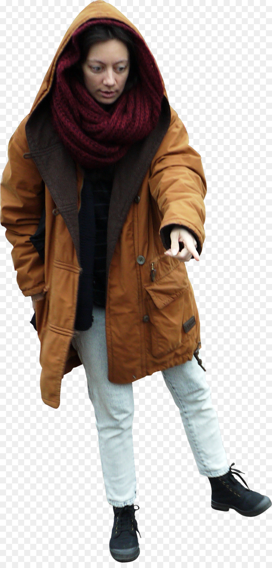 Mujer En Ropa De Invierno，Abrigo PNG