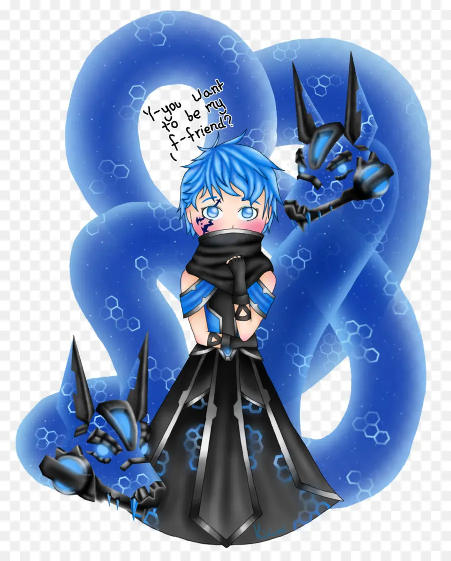 Personaje De Anime De Pelo Azul，Personaje PNG