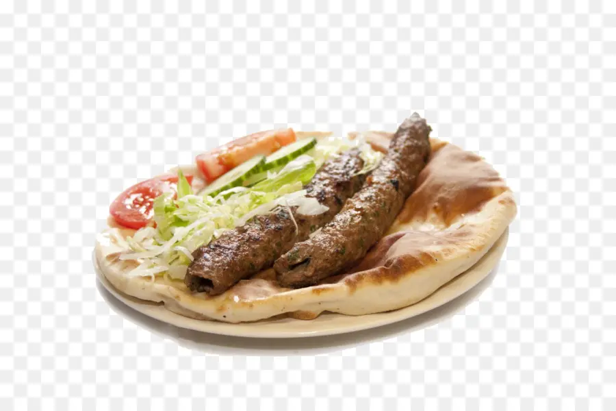 Kebab Sobre Pan Plano，Comida PNG