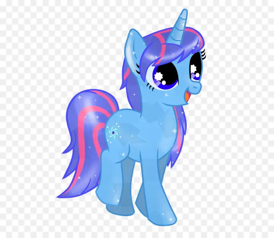 Unicornio，Melena Azul PNG