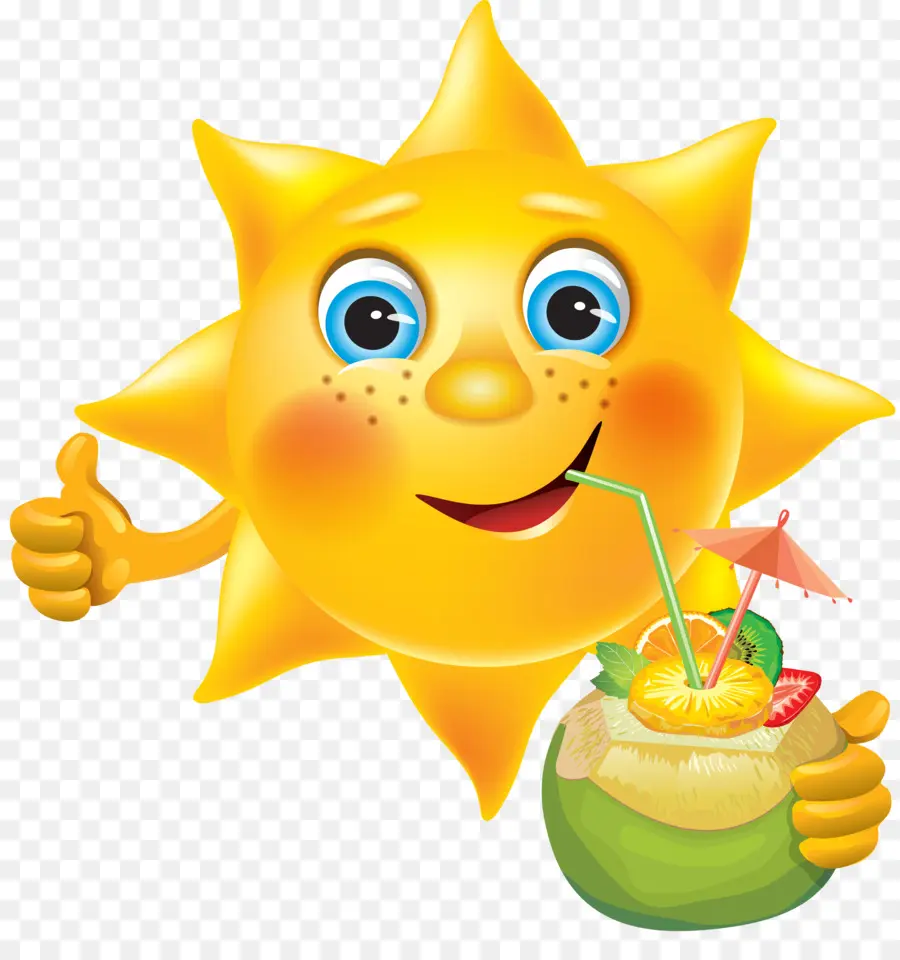 Sol Con Bebida，Verano PNG