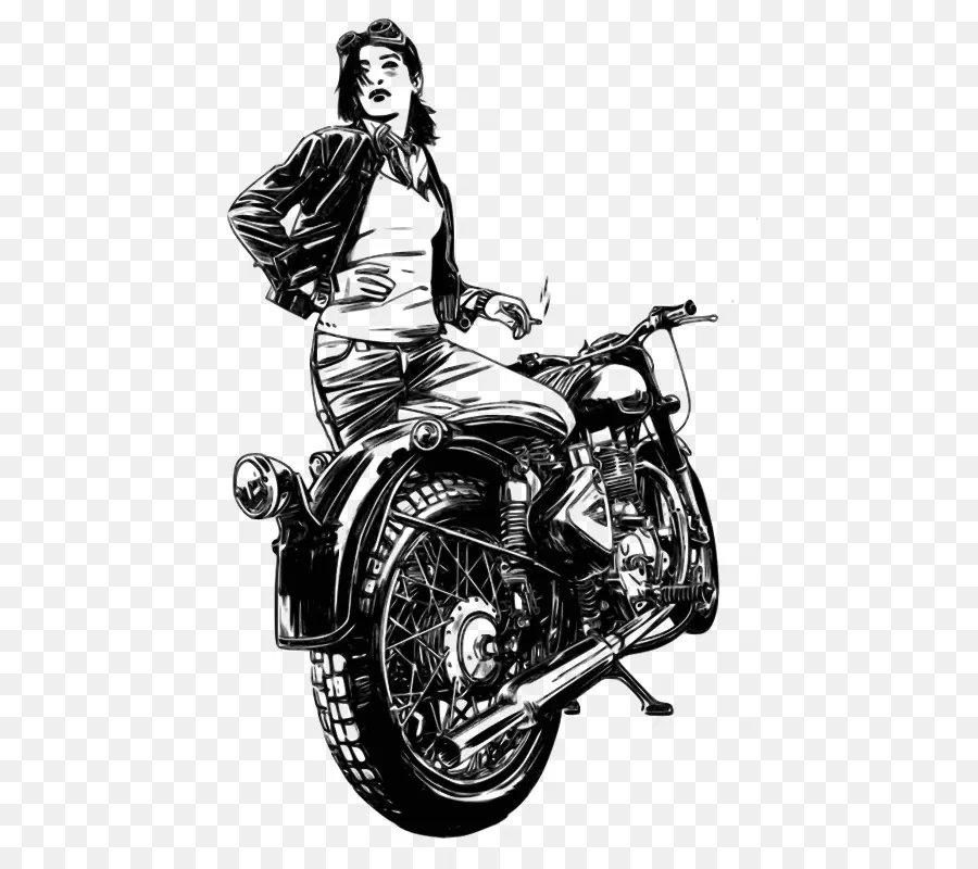 Mujer En Motocicleta，Moto PNG