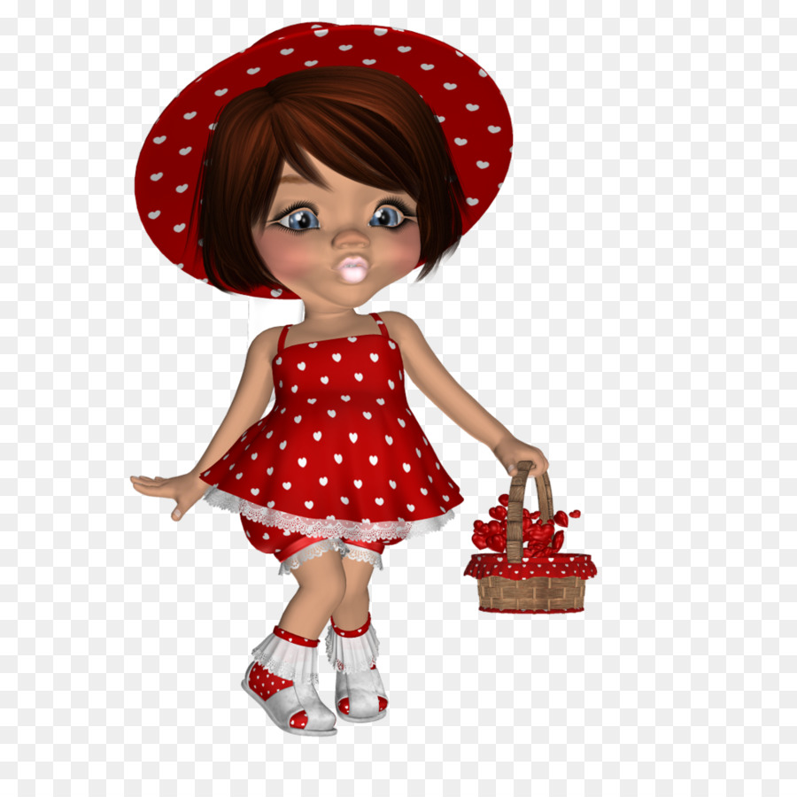 Chica En Vestido Rojo，Dibujos Animados PNG