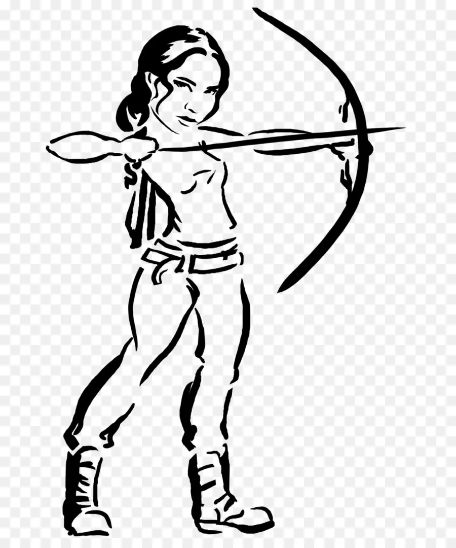 Katniss Everdeen，Libro Para Colorear PNG