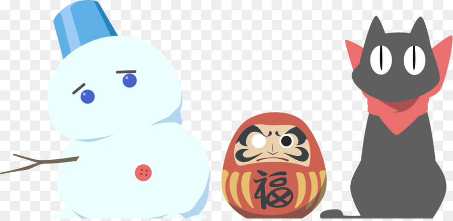 Muñeco De Nieve Daruma Gato，Invierno PNG