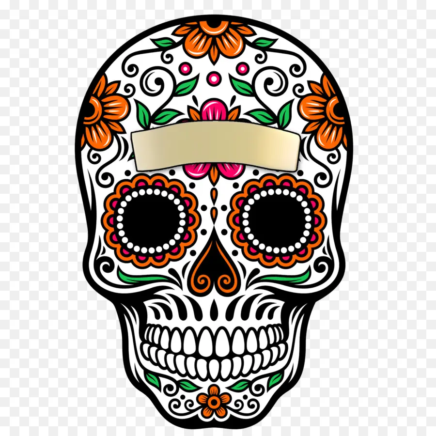 Calavera Decorativa，Calavera De Azúcar PNG