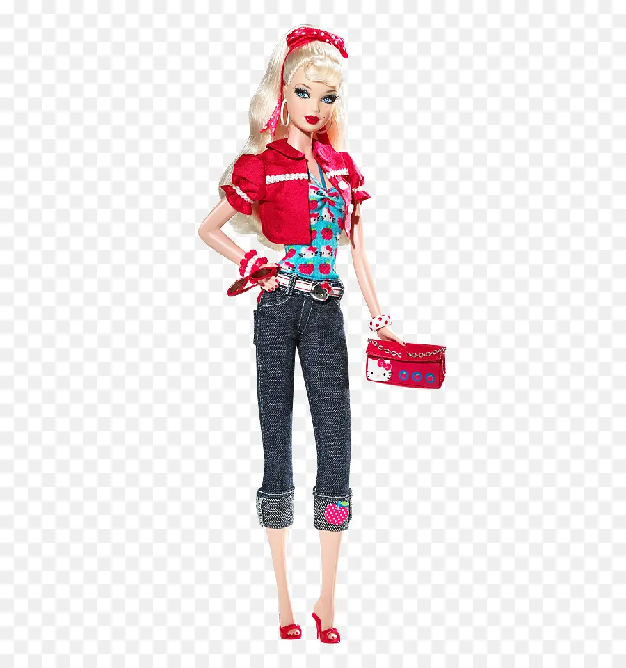 Muñeca De Moda，Traje Rojo PNG