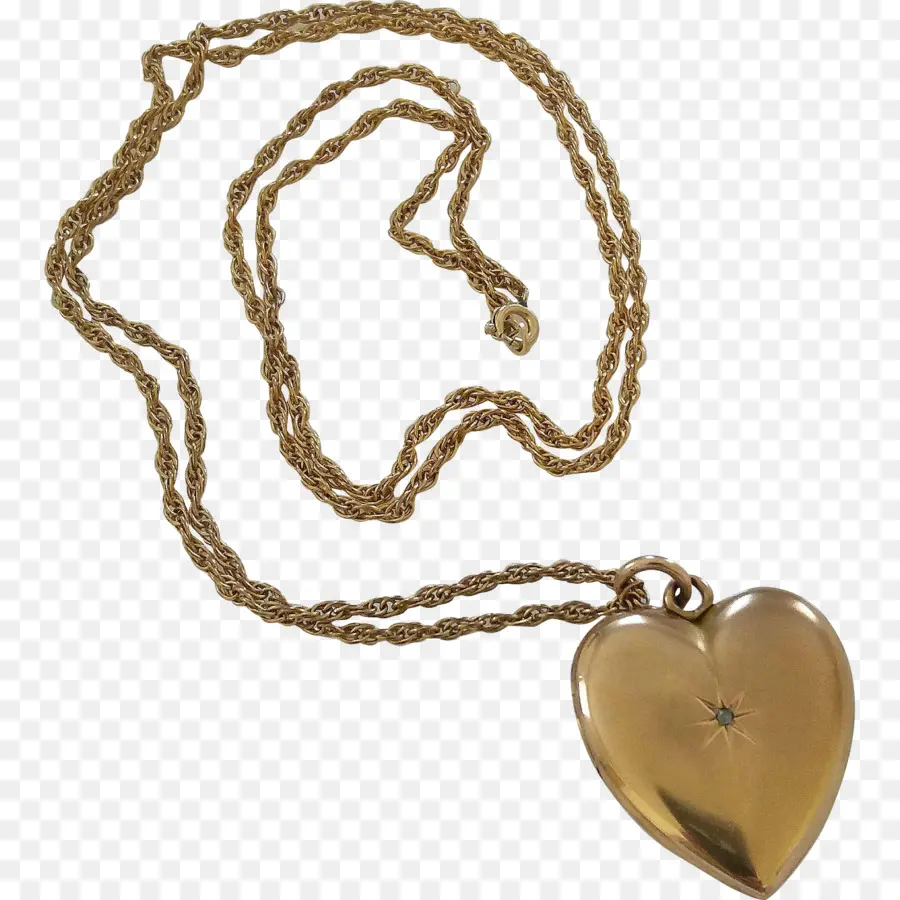 Collar De Corazón，Oro PNG