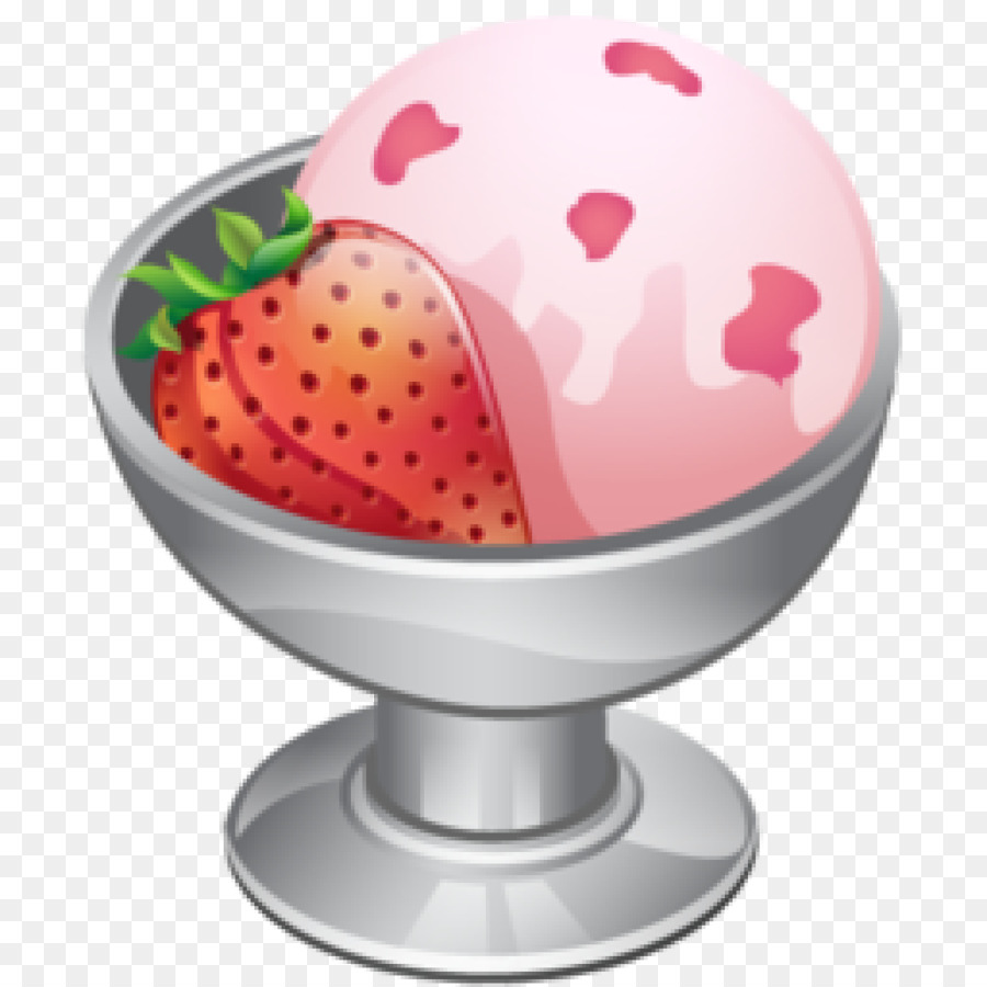 Helado De Fresa，Postre PNG