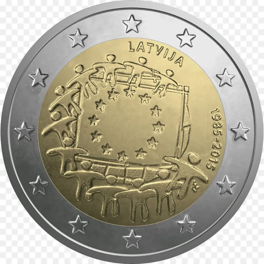 Letonia，2 Monedas De Euro PNG