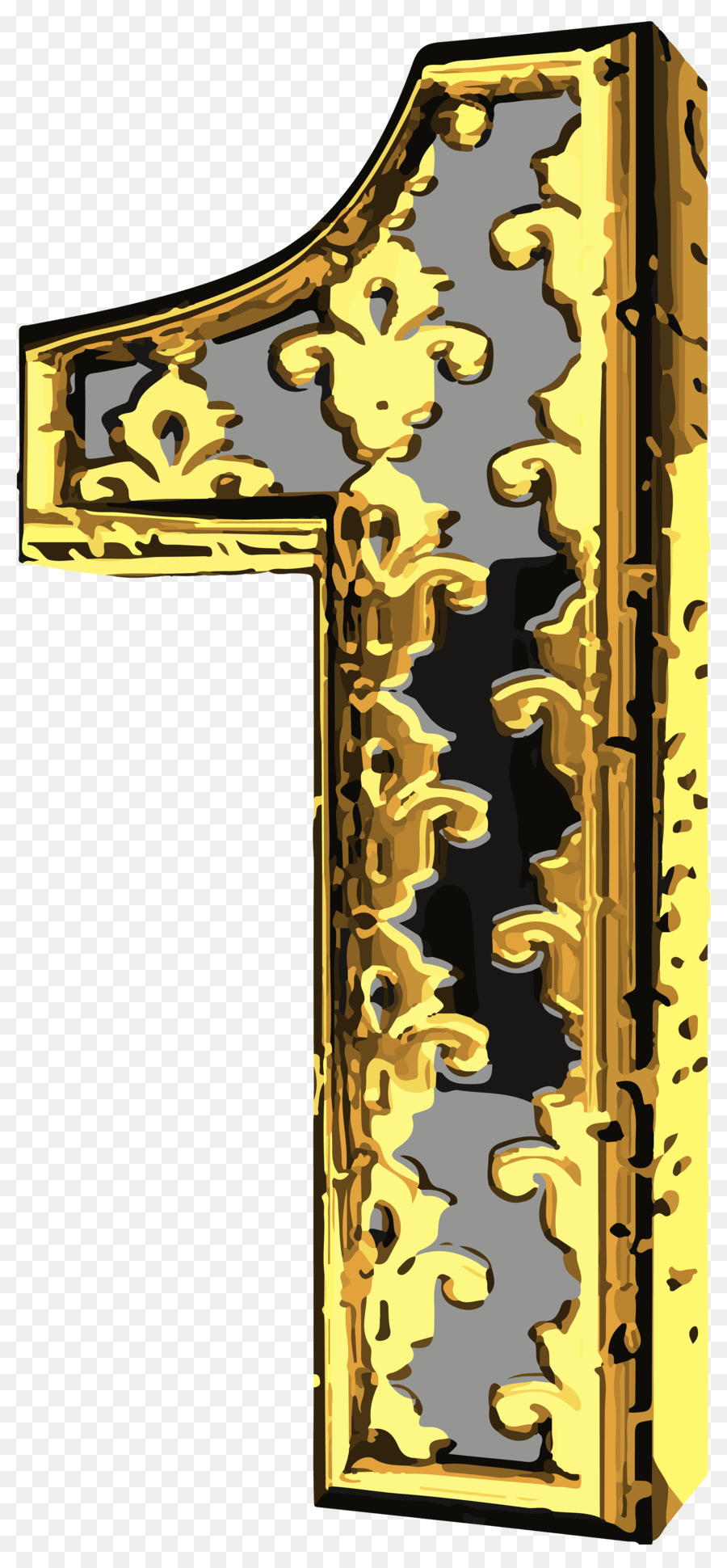 Número De Oro 1，Dígito PNG