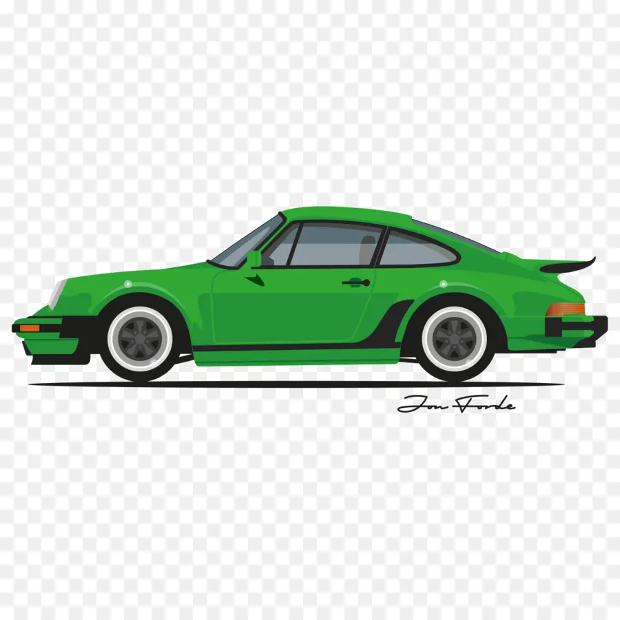 Coche Verde，Vista Lateral PNG