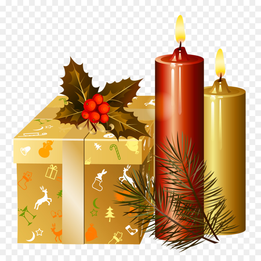 Regalo Y Velas，Acebo PNG