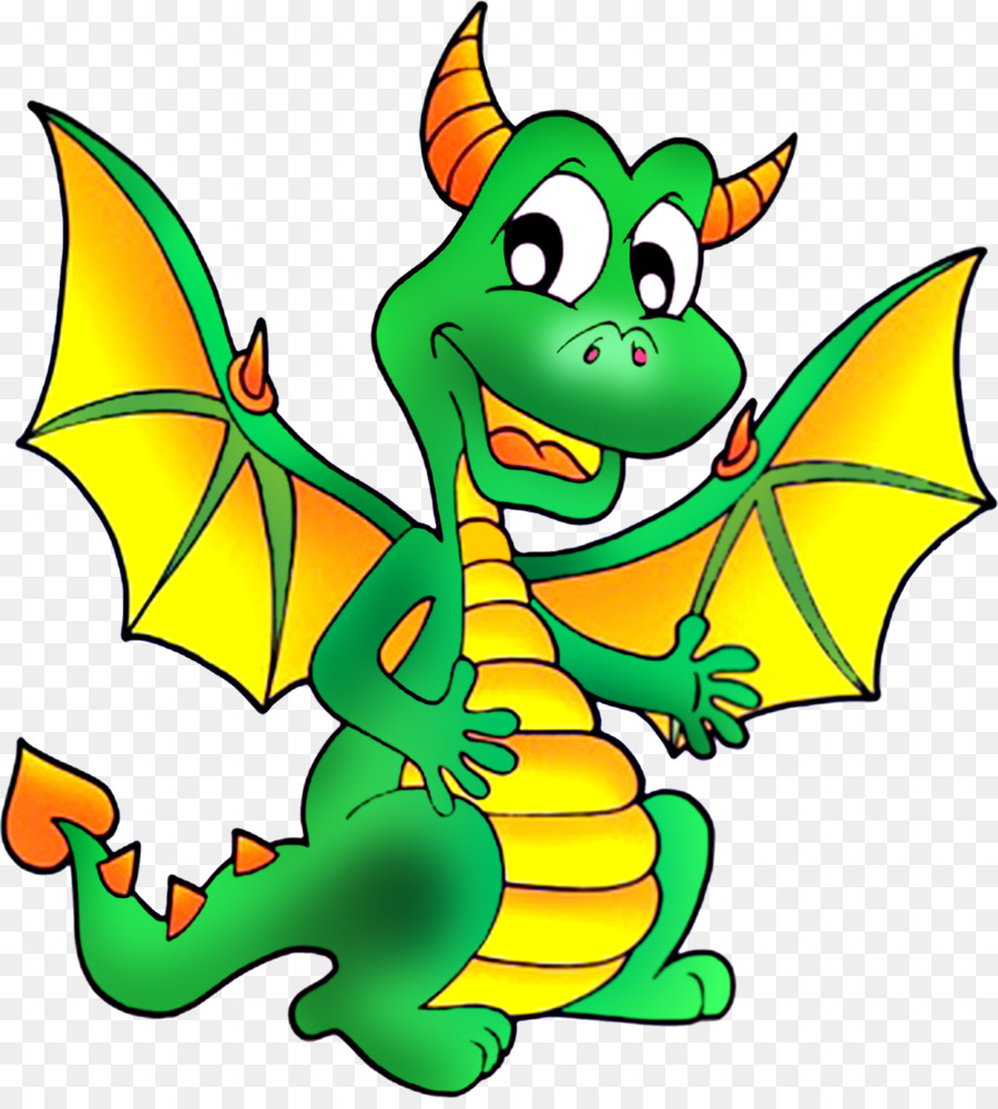 Dragón Verde，Dibujos Animados PNG