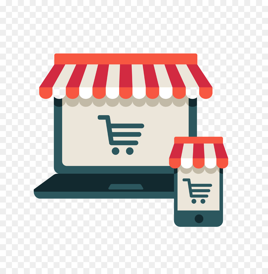 Laptop Con Carrito De Compras，Comercio Electrónico PNG