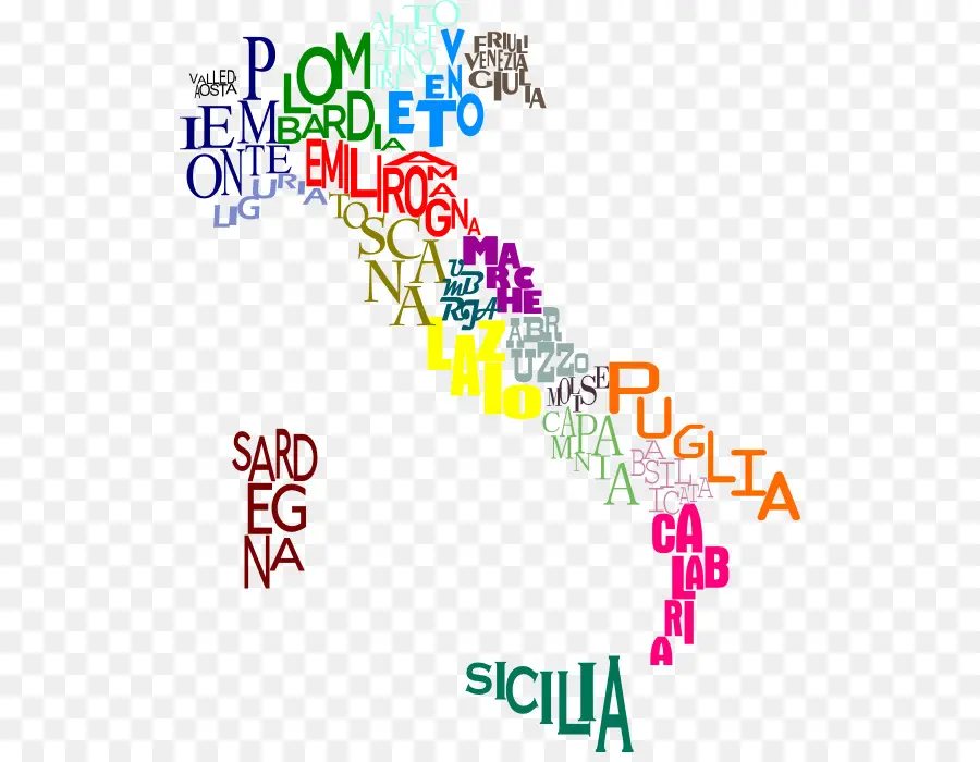 Mapa De Italia，Regiones PNG