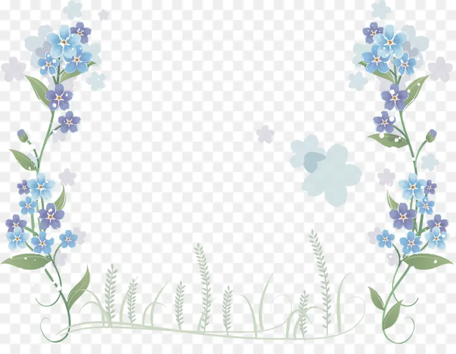 Flor，Azul PNG