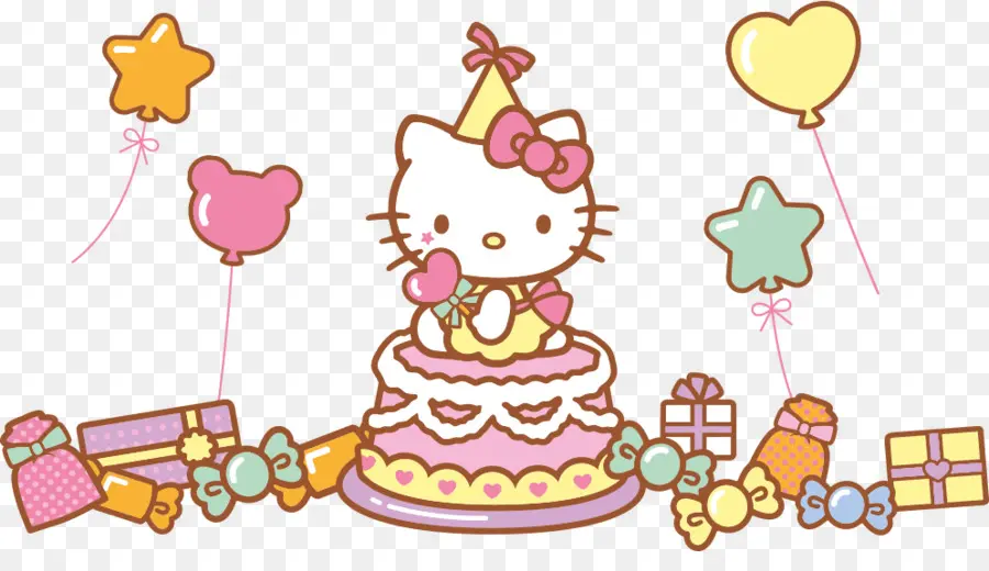 Hello Kitty，Cumpleaños PNG