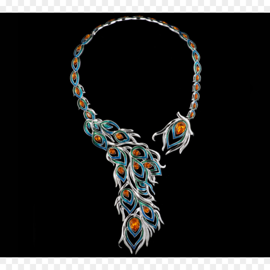 Collar De Plumas De Pavo Real，Collar PNG