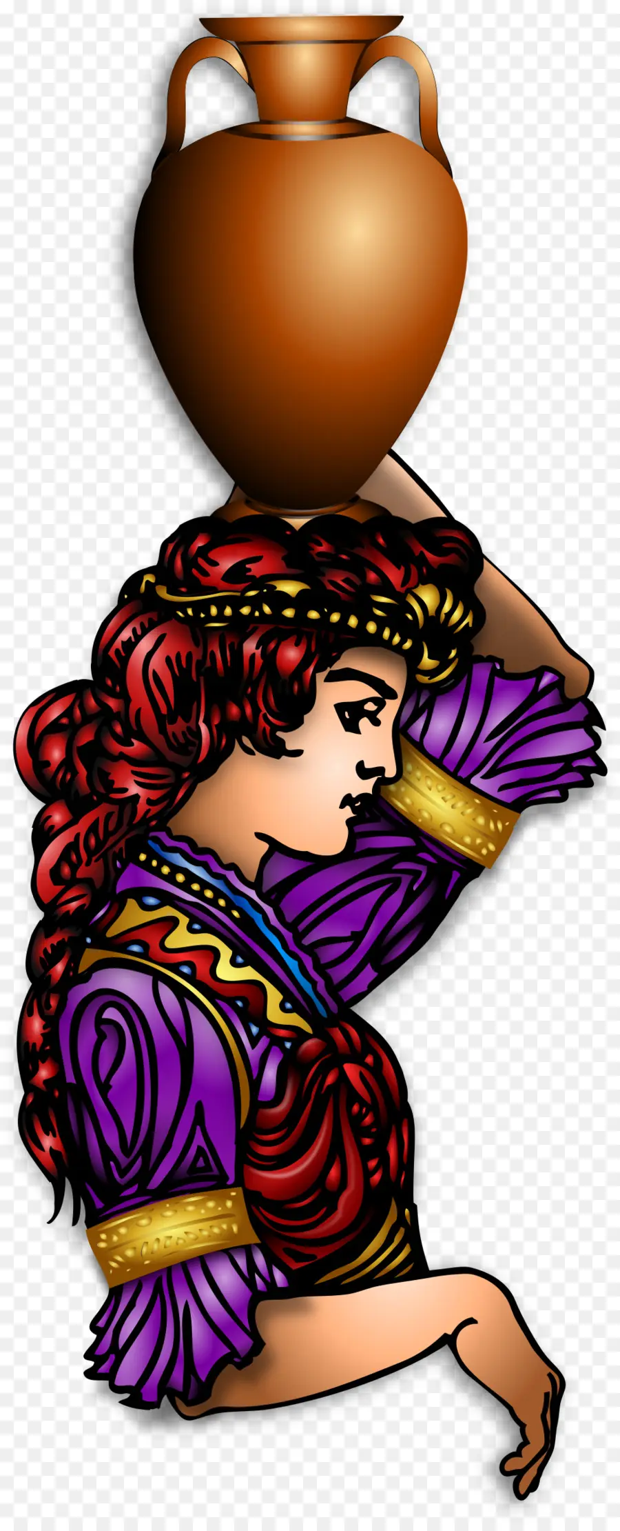 Mujer Con Jarrón，Antiguo PNG