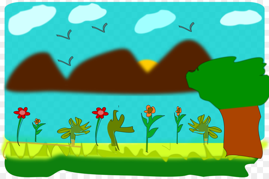 Paisaje De Dibujos Animados，Naturaleza PNG