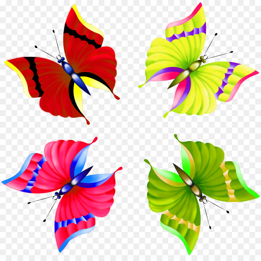 Mariposa，Flor PNG