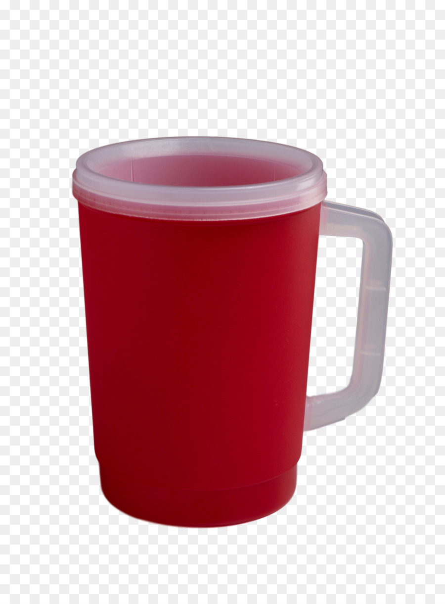 Taza Blanca Con Mango Rojo，Taza PNG