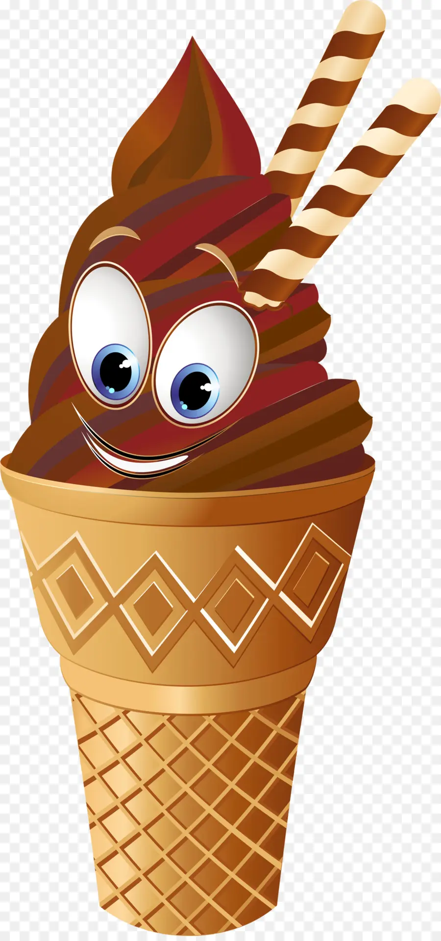 Helado De Chocolate，Cono PNG