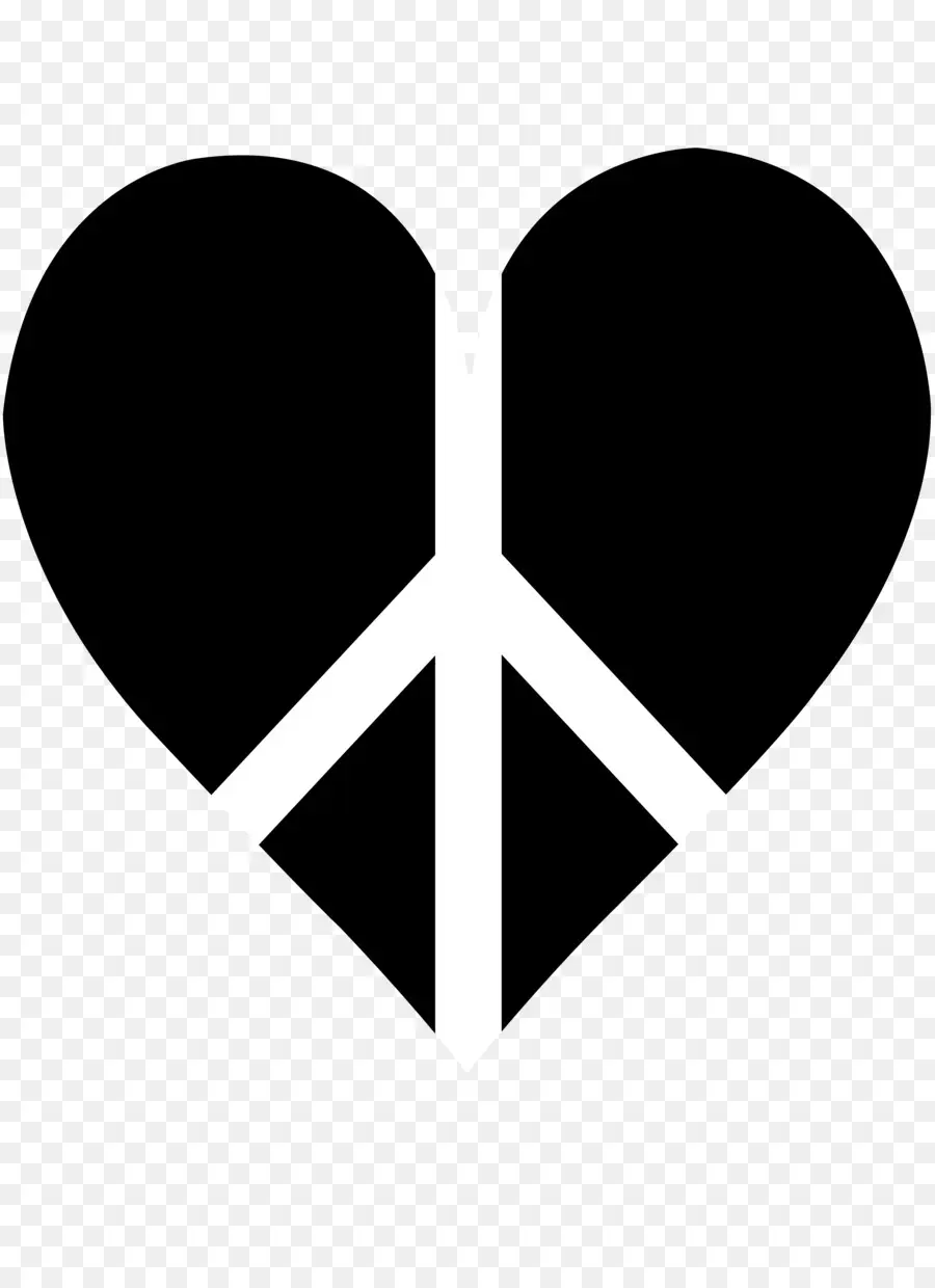 Corazon Negro，Signo De La Paz PNG