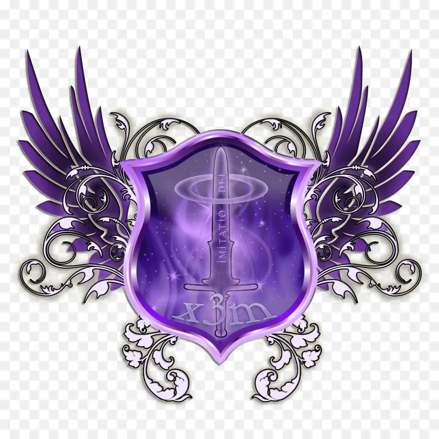 Escudo Morado Con Alas，Espada PNG